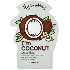 Увлажняющая листовая маска Tonymoly I Am Coconut, 1 шт. цена и информация | Маски для лица, патчи для глаз | 220.lv