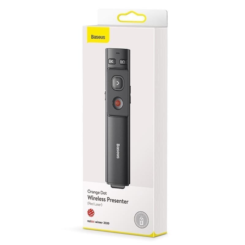 Bezvadu lāzera rādītājs Baseus Orange Dot Wireless Presenter (Red Laser) pelēks ACFYB-0G cena un informācija | Lukturi | 220.lv