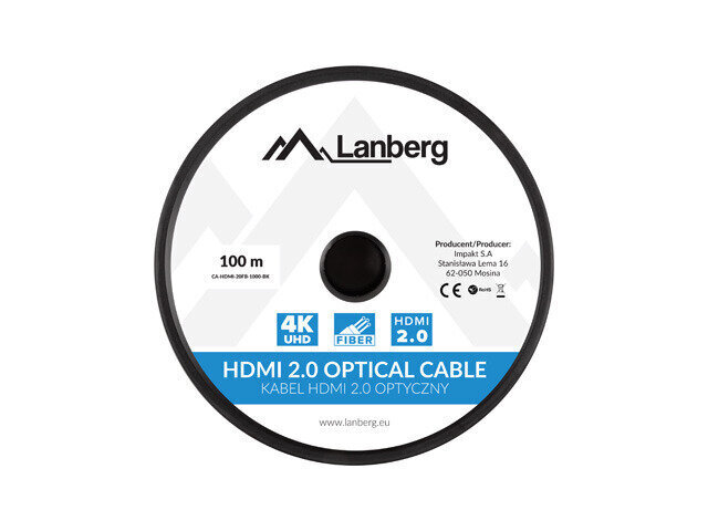 LANBERG CA-HDMI-20FB-1000-BK цена и информация | Kabeļi un vadi | 220.lv