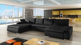 П-образный диван-кровать Caro Soft 011 (черный) + Lawa 06 цена и информация | Диваны | 220.lv