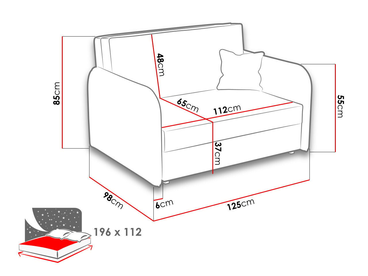 Dīvāngulta Clivia Loft II-Mono 232 (poliesters) cena un informācija | Dīvāni | 220.lv