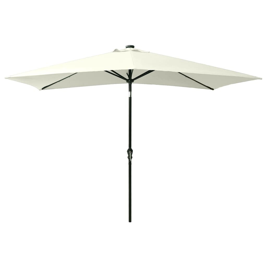 vidaXL - lietussargs ar LED spuldzēm un tērauda statīvu, 2x3 m cena un informācija | Saulessargi, markīzes un statīvi | 220.lv