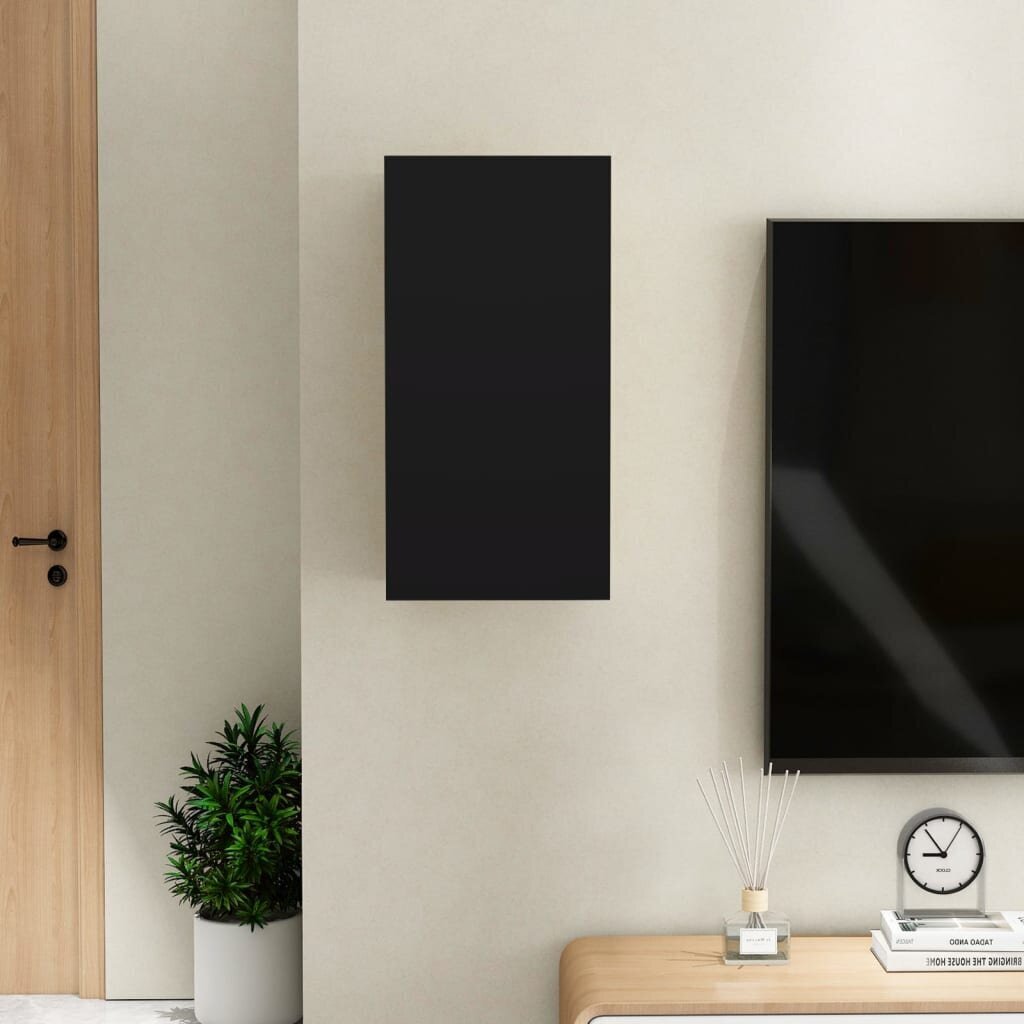 vidaXL - TV skapis, melnā krāsā, 30,5x30x60cm, MDP cena un informācija | TV galdiņi | 220.lv