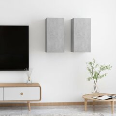 vidaXL - TV skapji, 2 gab., betona krāsa, 30,5x30x60cm, MDP цена и информация | Тумбы под телевизор | 220.lv