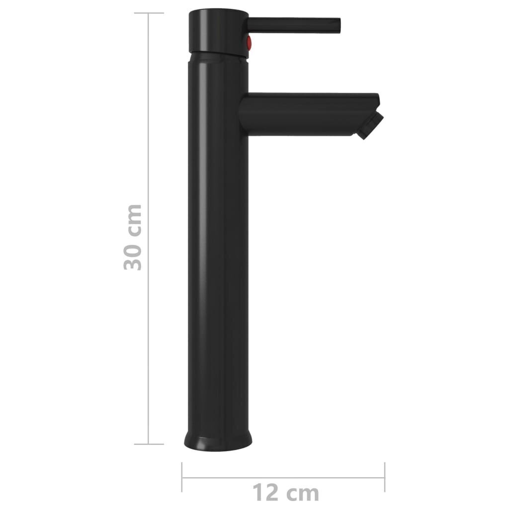 vidaXL - vannas jaucējkrāns, melns, 12x30cm cena un informācija | Jaucējkrāni | 220.lv