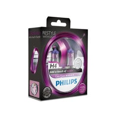 PHILIPS autospuldze H4 12V 60/55W ColorVision rozā, 2 gab. blisteris cena un informācija | Philips Auto preces | 220.lv