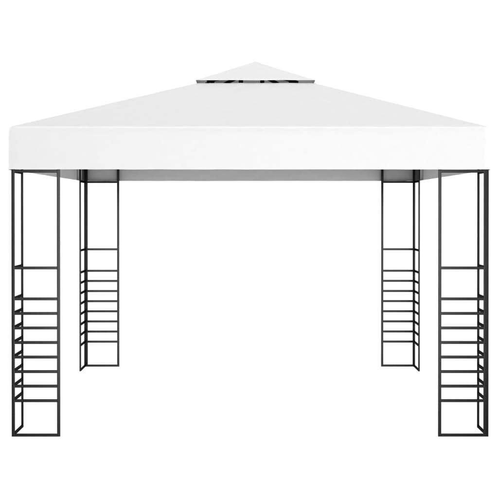 vidaXL - dārza lapene ar vītnēm, balta, 3x3m цена и информация | Dārza nojumes un lapenes | 220.lv