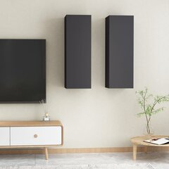 TV skapji, 2 gab., pelēki, 30,5x30x90cm, MDP цена и информация | Тумбы под телевизор | 220.lv