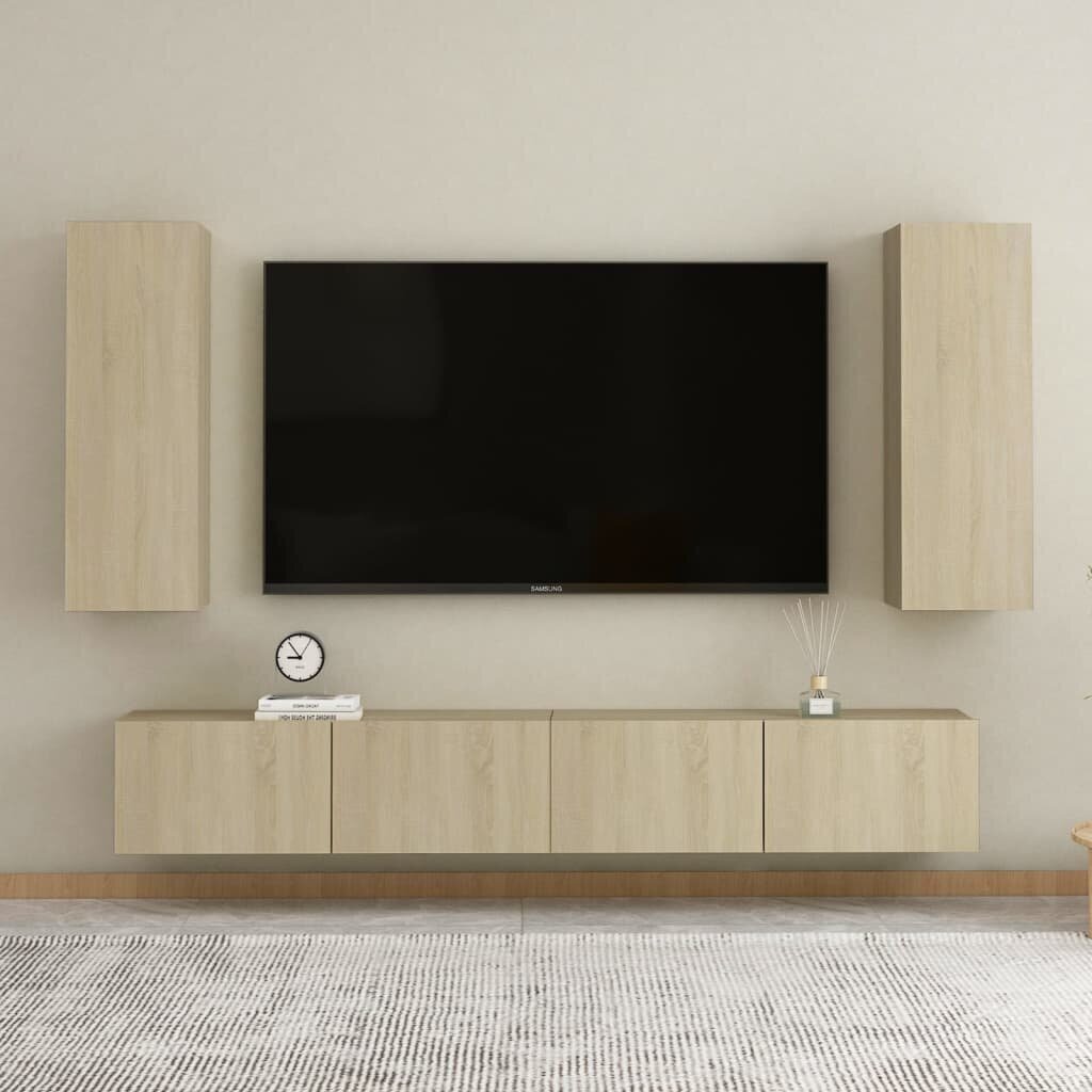 TV skapji, 2 gab., ozola krāsa, 30,5x30x90cm, MDP cena un informācija | TV galdiņi | 220.lv