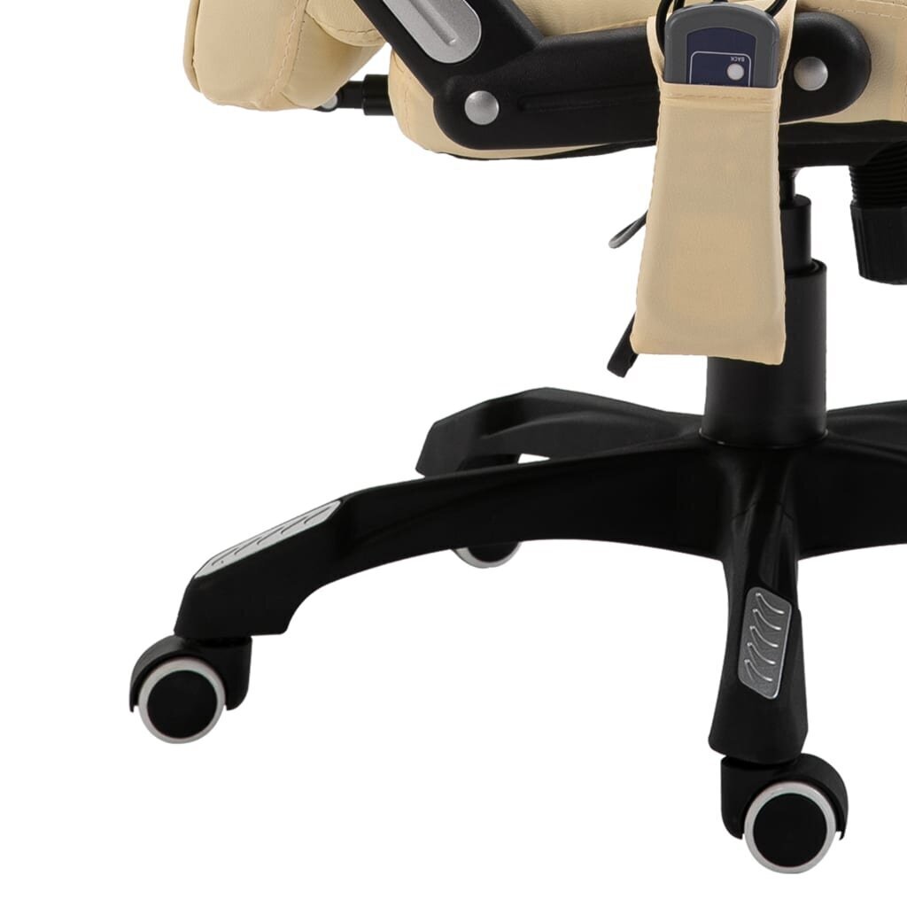 vidaXL biroja masāžas krēsls, krēmkrāsas mākslīgā āda цена и информация | Biroja krēsli | 220.lv