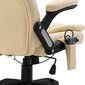vidaXL biroja masāžas krēsls, krēmkrāsas mākslīgā āda cena un informācija | Biroja krēsli | 220.lv