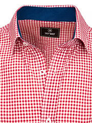 Sarkani-balti rūtains vīriešu krekls ""Beartown" KX0957-44252-XXL цена и информация | Мужские рубашки | 220.lv