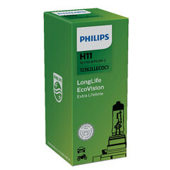 Автомобильная лампa PHILIPS H11 12V 55W PGJ19-2 LONG LIFE ECO 4X цена и информация | Philips Автотовары | 220.lv