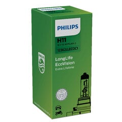 PHILIPS autospuldze H11 12V 55W PGJ19-2 LONG LIFE ECO 1 gab. cena un informācija | Auto spuldzes | 220.lv