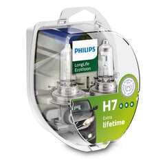 PHILIPS autospuldze H7 12V 55W Long life ECO, 2 gab. blisteris цена и информация | Автомобильные лампочки | 220.lv