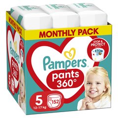 Autiņbiksītes Pampers Pants Monthly Pack, izmērs 5 12-17 kg, 152 gab. цена и информация | Подгузники | 220.lv