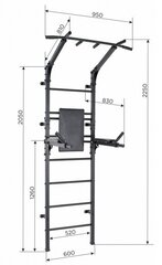 Sporta komplekss (vingrošanas siena) OLIMP, balts цена и информация | Шведские стенки | 220.lv