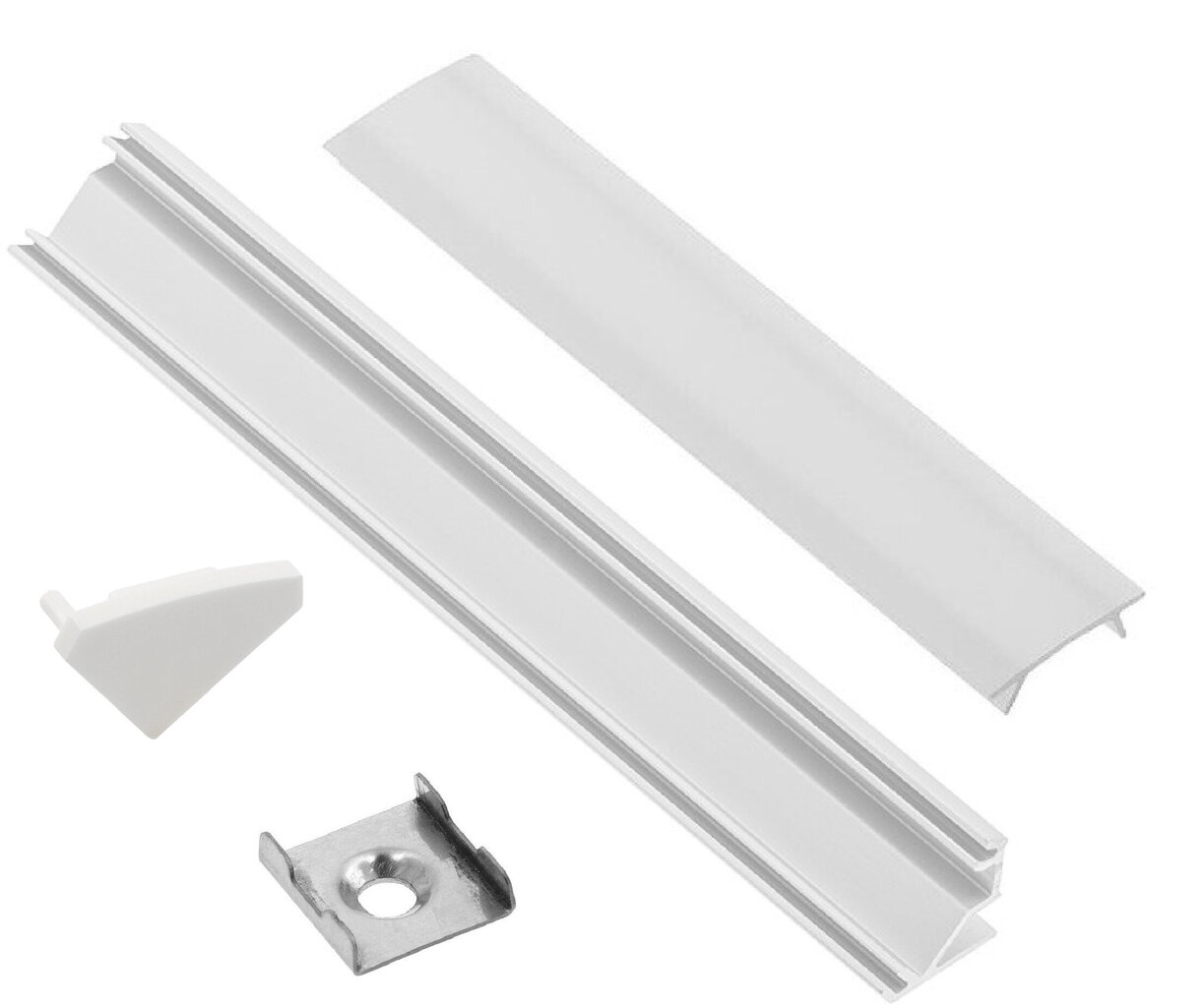 Alumīnija profils LED sloksnei Eurolight, stūrains, 2m, balts cena un informācija | LED lentes | 220.lv