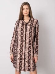 RUE PARIS Brūna kleita ar dzīvnieku rakstiem Brown XXXL цена и информация | Платья | 220.lv