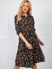 Tumši zila ziedu kleita Navy blue цена и информация | Платья | 220.lv