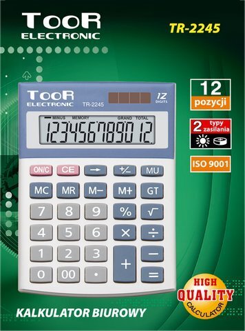 Kalkulators TOOR 2245, 12 cipari cena un informācija | Kancelejas preces | 220.lv