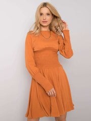 RUE PARIS Tumši oranža kleita ar garām piedurknēm Dark orange M cena un informācija | Kleitas | 220.lv