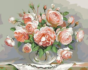 Glezna pēc numuriem Tējas rozes цена и информация | Живопись по номерам | 220.lv