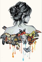 Kартины по номерам "Девушка в бабочках" 40X60 G цена и информация | Живопись по номерам | 220.lv