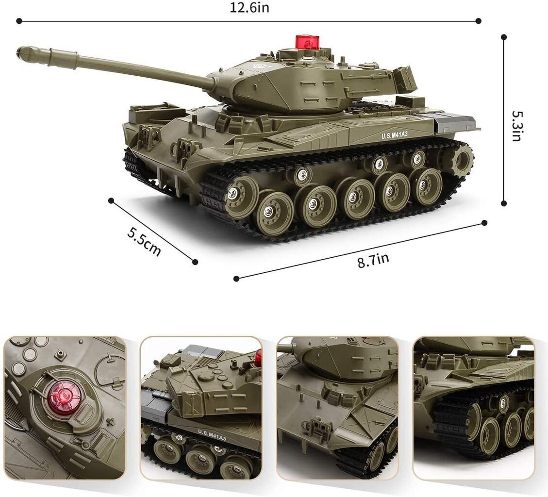 Uzlādējams tanks ar tālvadības pulti цена и информация | Rotaļlietas zēniem | 220.lv