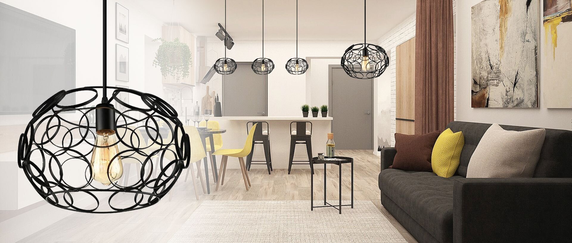 Piekaramā lampa Loft Bubbles cena un informācija | Lustras | 220.lv