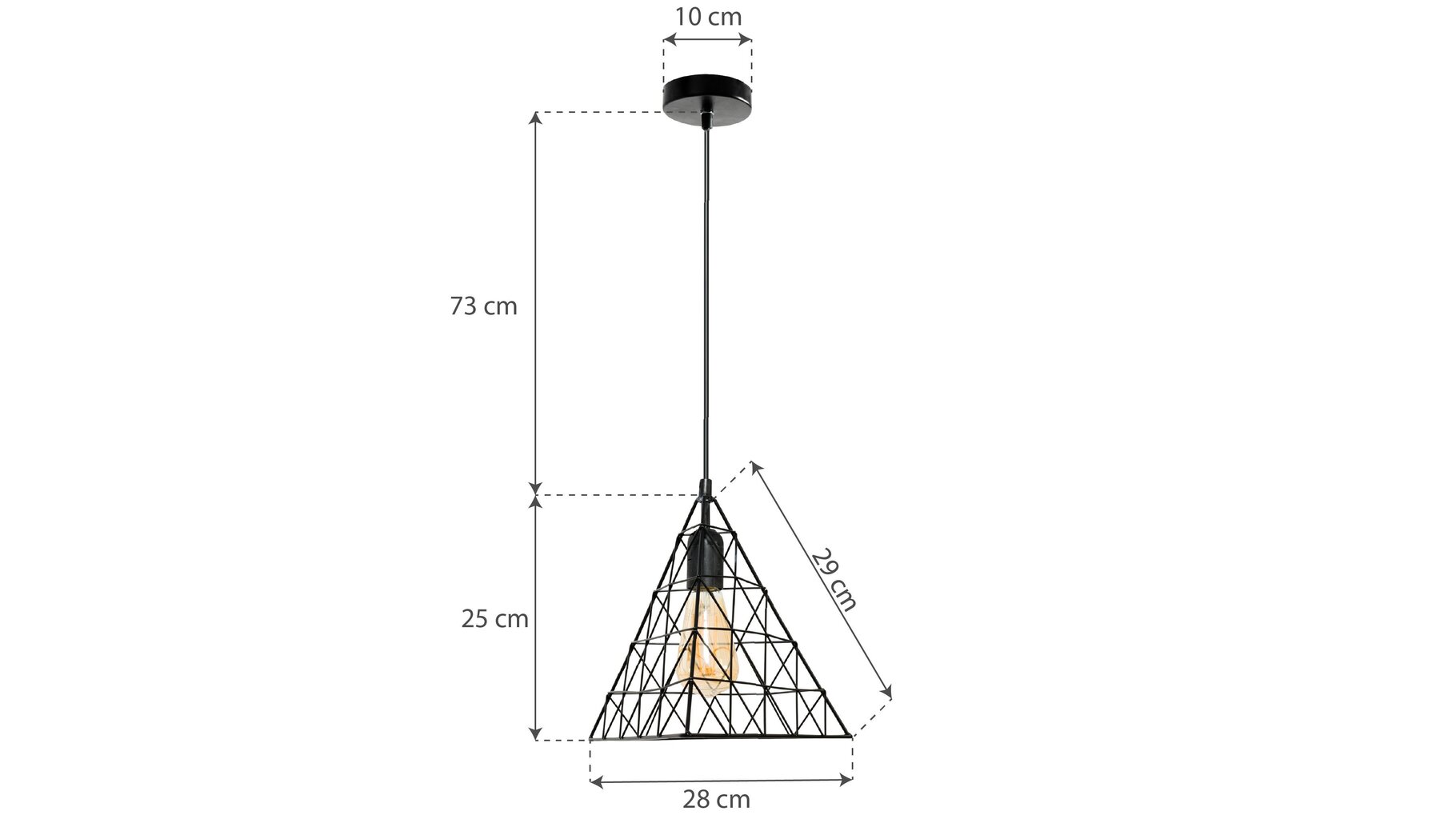 Piekaramā lampa Loft Pyramid cena un informācija | Lustras | 220.lv