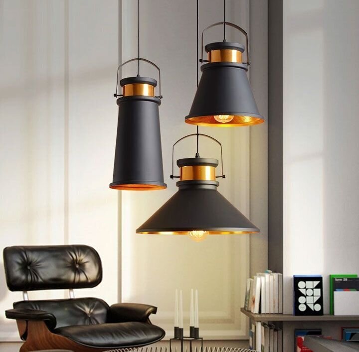 Piekaramā lampa Asti ABC, Black/Gold cena un informācija | Lustras | 220.lv