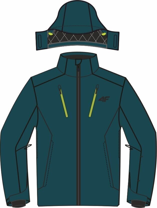 Slēpošanas virsjaka vīriešiem 4F H4Z20-KUMN005, zaļa cena un informācija | Vīriešu slēpošanas apģērbs | 220.lv