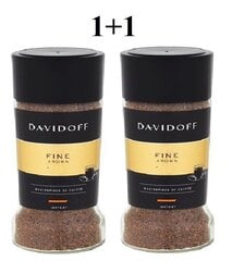 Šķīstošā kafija Davidoff Fine Aroma, komplekts 2x100 g цена и информация | Кофе, какао | 220.lv