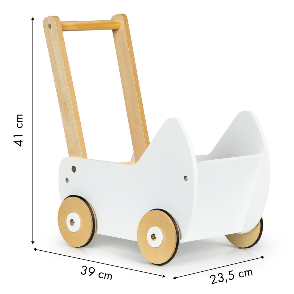 Koka leļļu ratiņi / staigulīši ECOTOYS cena un informācija | Rotaļlietas zīdaiņiem | 220.lv