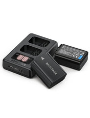 Divu akumulatoru un lādētāja komplekts kamerai, RAVPower RP-PB056 cena un informācija | Akumulatori fotokamerām | 220.lv