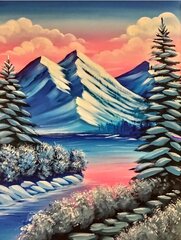 Картина по видеоуроку Снежные горы цена и информация | Живопись по номерам | 220.lv