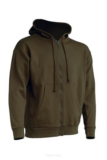 Džemperis ar kapuci "Hooded" Unisex, haki cena un informācija | Vīriešu jakas | 220.lv