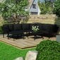 vidaXL 8-daļīgs dārza atpūtas mēbeļu komplekts ar matračiem, melns PVC cena un informācija | Dārza mēbeļu komplekti | 220.lv