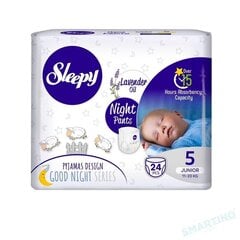 Autiņbiksītes Sleepy Night PANTS Junior-24 (5.izmērs) 11-20 kg cena un informācija | Autiņbiksītes | 220.lv