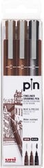 Комплект маркеров UNI PIN Sepia & Black 3 штуки. цена и информация | Письменные принадлежности | 220.lv