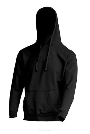 Džemperis ar kapuci "Kangaroo" Unisex, melns cena un informācija | Vīriešu jakas | 220.lv