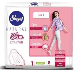 Прокладки Sleepy Natural SLIM Normal, 8 шт цена и информация | Тампоны, гигиенические прокладки для критических дней, ежедневные прокладки | 220.lv