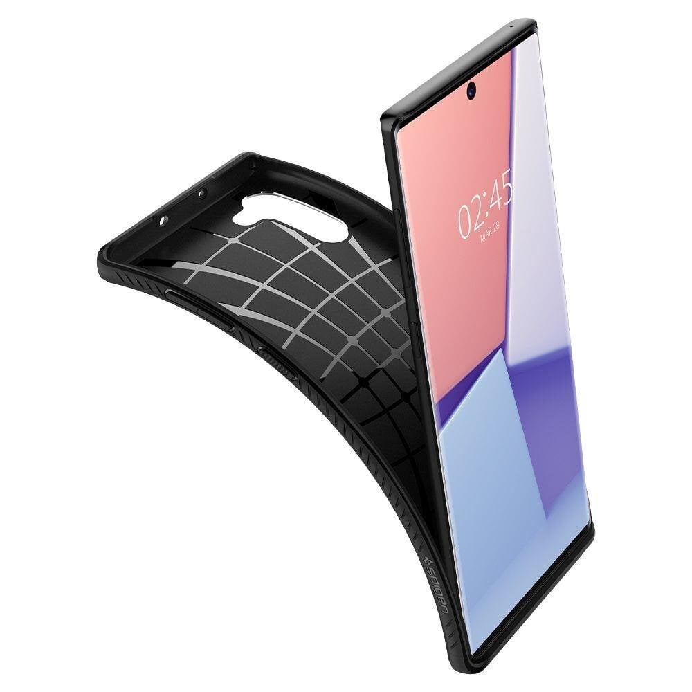 Spigen Liquid Air īpaši elegants un izturīgs TPU aizmugures maks-apvalks priekš Samsung Galaxy Note 10 (N970F) Melns cena un informācija | Telefonu vāciņi, maciņi | 220.lv