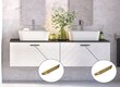 Dubults vannas istabas skapītis Besco Floo 160 ar Slim black galda virsmu, balts/zelta cena un informācija | Vannas istabas skapīši | 220.lv