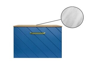 Шкафчик для ванной Besco Floo 60 с Slim marble столешницей, синий/золотой цена и информация | Шкафчики для ванной | 220.lv