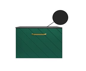Шкафчик для ванной Besco Floo 60 с Slim black столешницей, зеленый/золотой цена и информация | Шкафчики для ванной | 220.lv