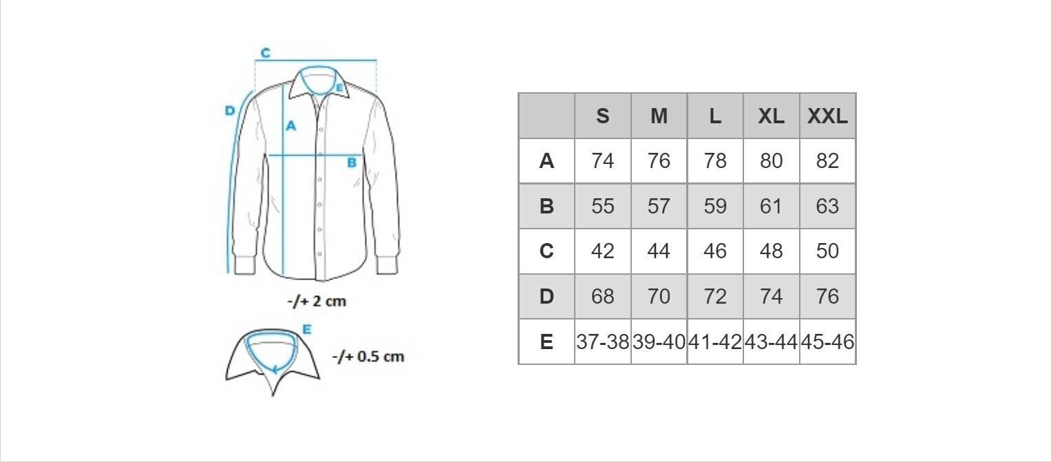 Vīriešu krekls ar garām piedurknēm Ombre K540, zils cena un informācija | Vīriešu krekli | 220.lv