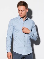 рубашка с длинными рукавами k540 - синяя цена и информация | Мужские рубашки | 220.lv