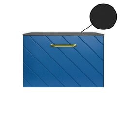 Dubults vannas istabas skapītis Besco Floo 160 ar Slim black galda virsmu, zils/zelta cena un informācija | Vannas istabas skapīši | 220.lv